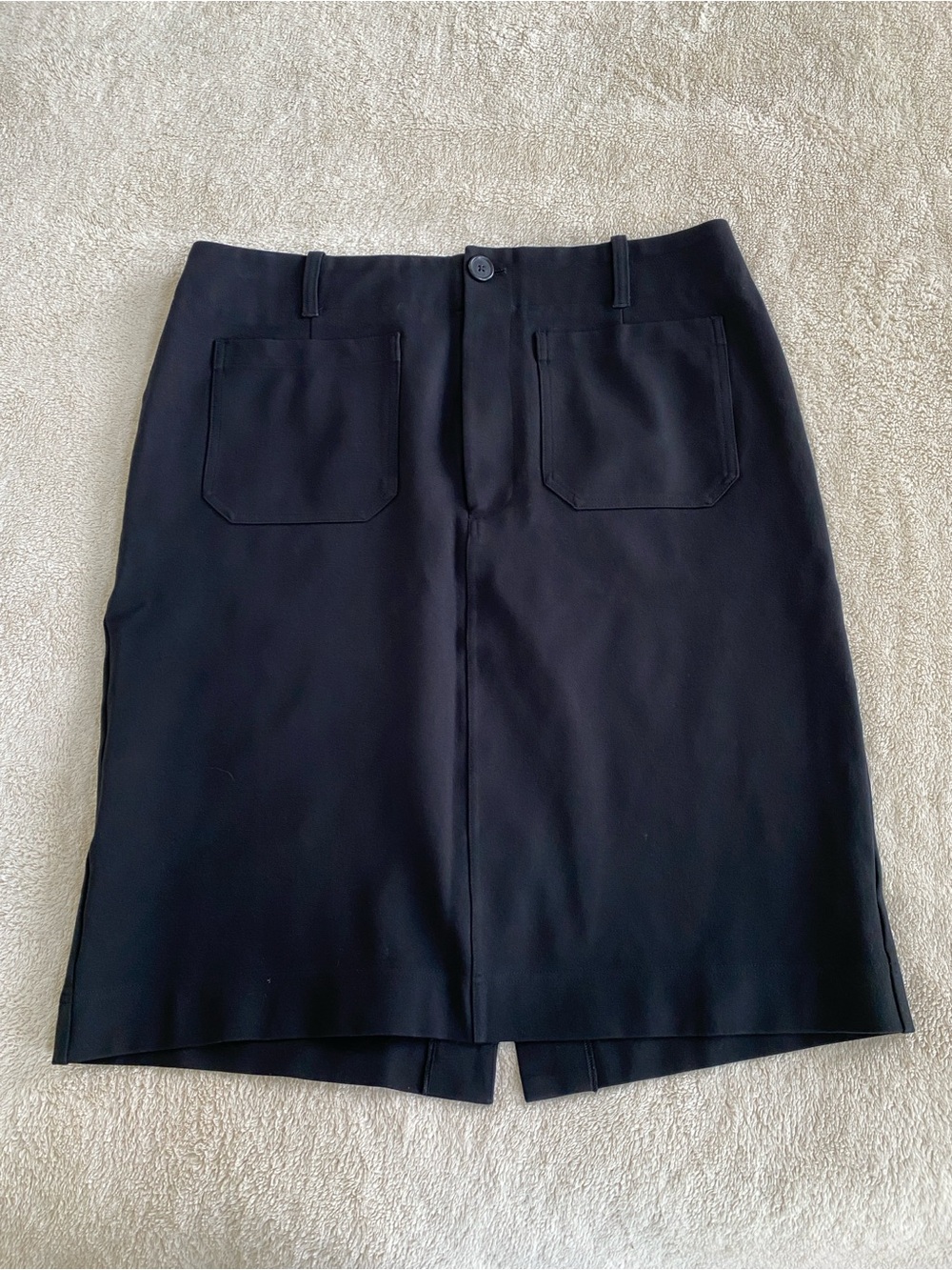 Classic Black Maeve Anthropologie Stretcht Pencil Skirt with Front Pockets